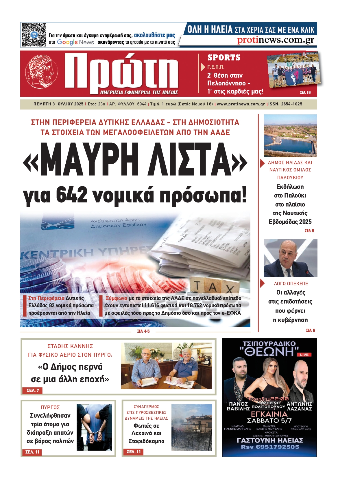 Πρωτοσέλιδο εφημερίδας